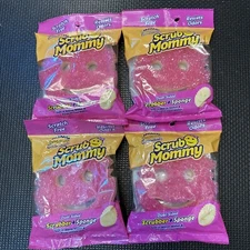 Lot of 4 Scrub Mommy Dual-Sided Pink Scrubber Scrubbing Sponge by Scrub Daddy