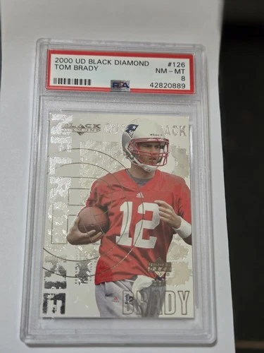 TOM BRADY 2000 BLACK DIAMOND UPPER DECK ROOKIE CARD #126 PSA 8 NM-MT