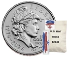 In Hand Semiquincentennial Dime 2026 Rolls and Bags-Emerging Liberty 2-Roll Set