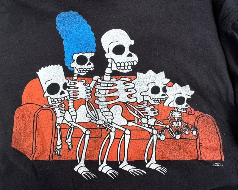 SIMPSONS vintage Treehouse of Horror black shirt skeletons halloween Groening