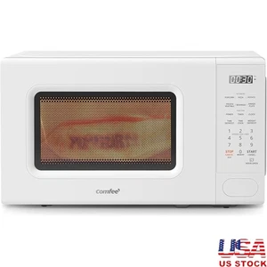 Compact 0.7 Cu Ft Microwave Oven W/ Two Step Child Lock & Auto Cook Functions US
