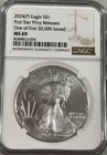 Star Privy.  2024 (P) $1 American Silver Eagle Star Privy NGC MS69. First 50,000