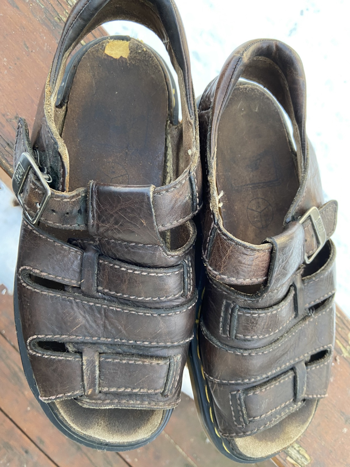Vintage Dr Marten Sandals Men 14 Brown Chunky Y2K Sandals Leather NEW 9074 Dr. Martens Vintage Dr Marten Sandals Men 14 Brown Sandals  main image 2