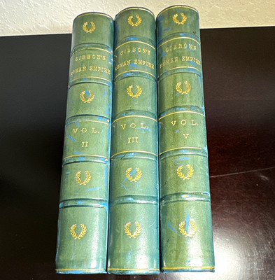 Edward Gibbon Decline and Fall Roman Empire Vol I II V   3 Antique Books .