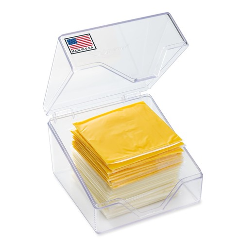 American Sliced Cheese Holder | Airtight Storage Container for Fridge | Hinge...