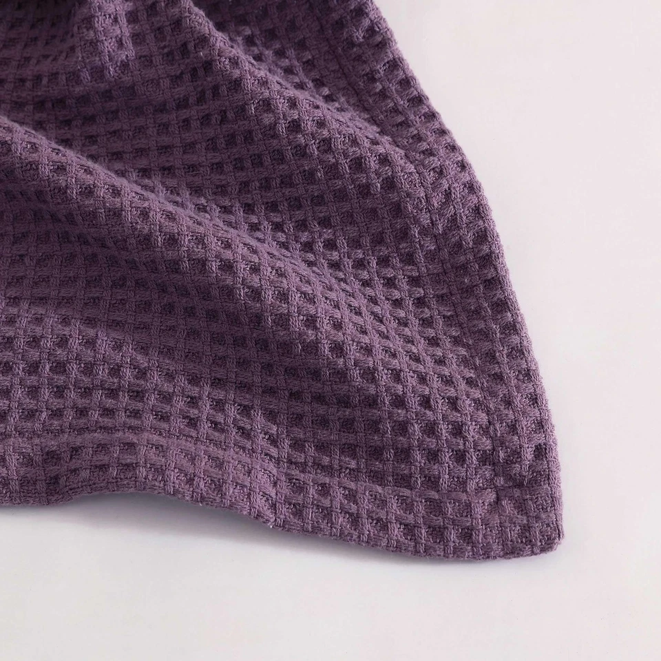 Королева вафельное одеяло в твердый фиолетовый - супер мягкий, средний вес, моющийся - Изображение 4 из 4