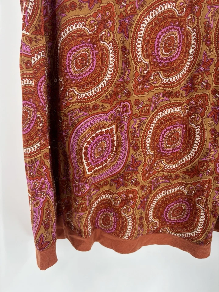 Falda Xhilaration Y2K Mujer Grande Naranja Rosa Abstracto Corbata Cintura Algodón Boho Foto 3 de 4