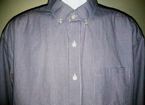 Ivy Crew Purple Gingham Checked Oxford Button Down Shirt Size L Long Sleeve EUC - Picture 8 of 12