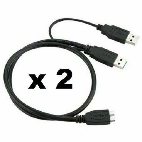 Doppio USB 3.0 y CAVO splitter cavo video display laptop monitor portatile 2 pz - Foto 1 di 4