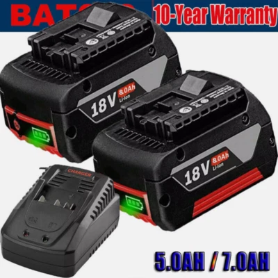 FÜR BOSCH 2x batteria originale 5Ah per Bosch 18V Professional GBA GSR GSB BAT618 BAT609 BAT620