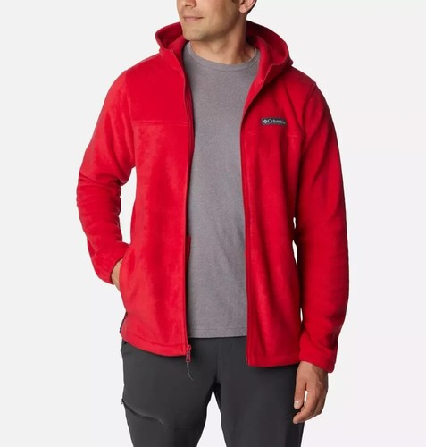 Felpa con cappuccio Columbia Steens Mountain full zip uomo taglia XL rosso montagna nuova con etichette - Foto 6 di 6