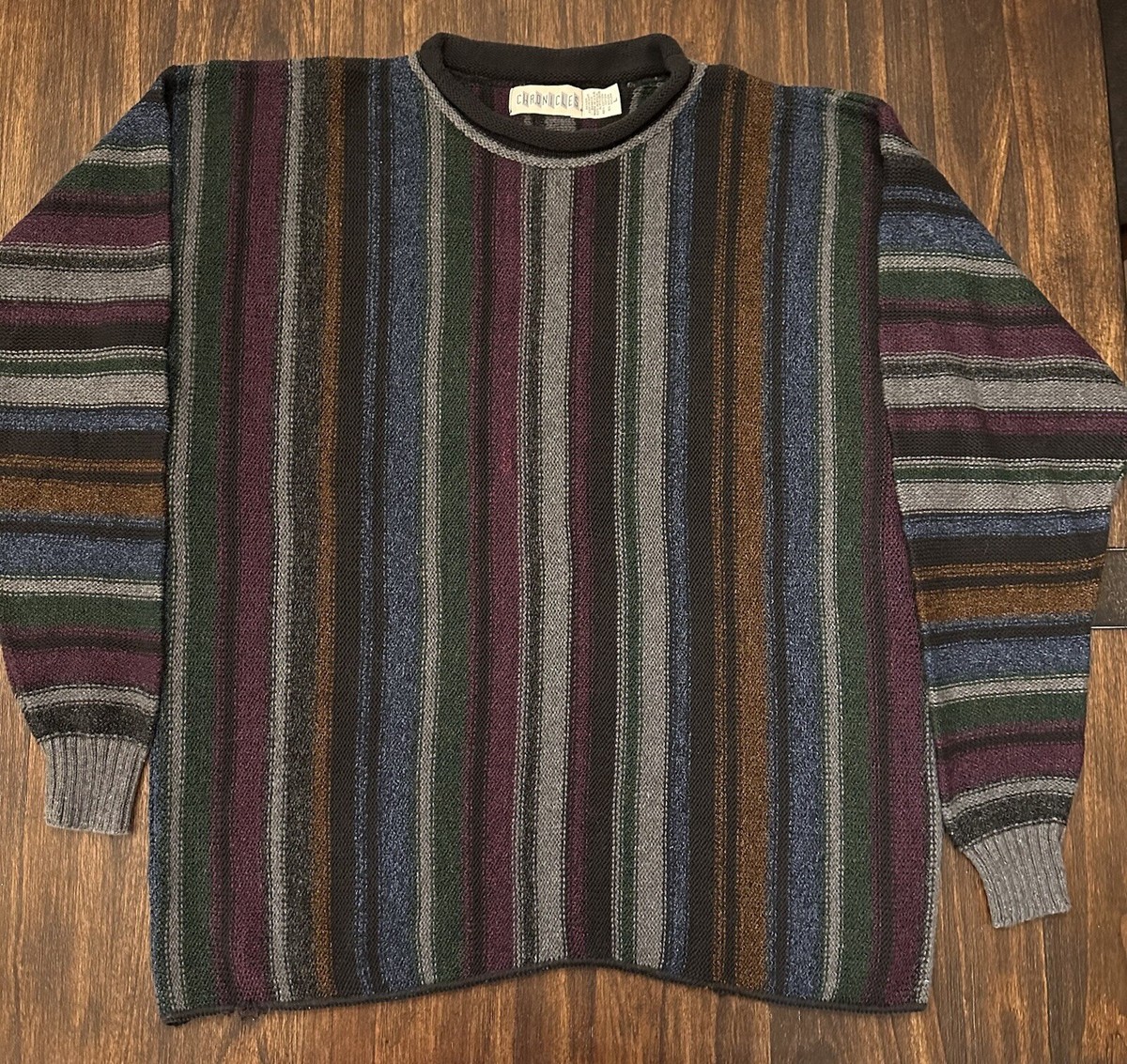 Vintage Dad Sweater Chronicles Geneco Sz Lg Made In USA | eBay