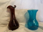 2 Vintage Blenko Glass  vases
