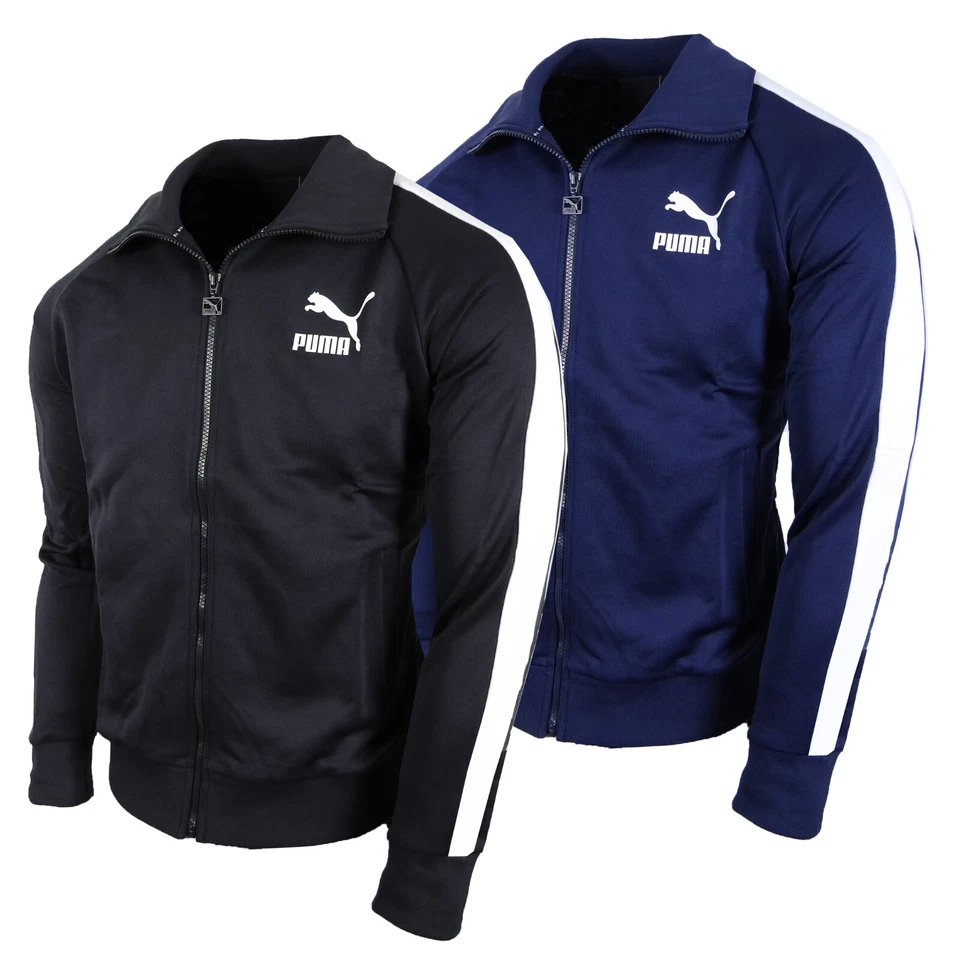 Chaqueta deportiva para hombre marca Puma a rayas T7 más gruesa peso medio bolsillo con cremallera Foto 3 de 3