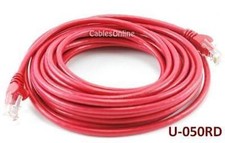 Intellinet 50ft CAT5E UTP Ethernet RJ45 Patch Cable Red