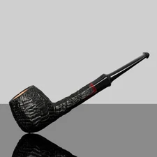 MUXIANG Sandblasted Lovat Pipe Briar Tobacco Smoking Pipe Straight Ebonite Stem