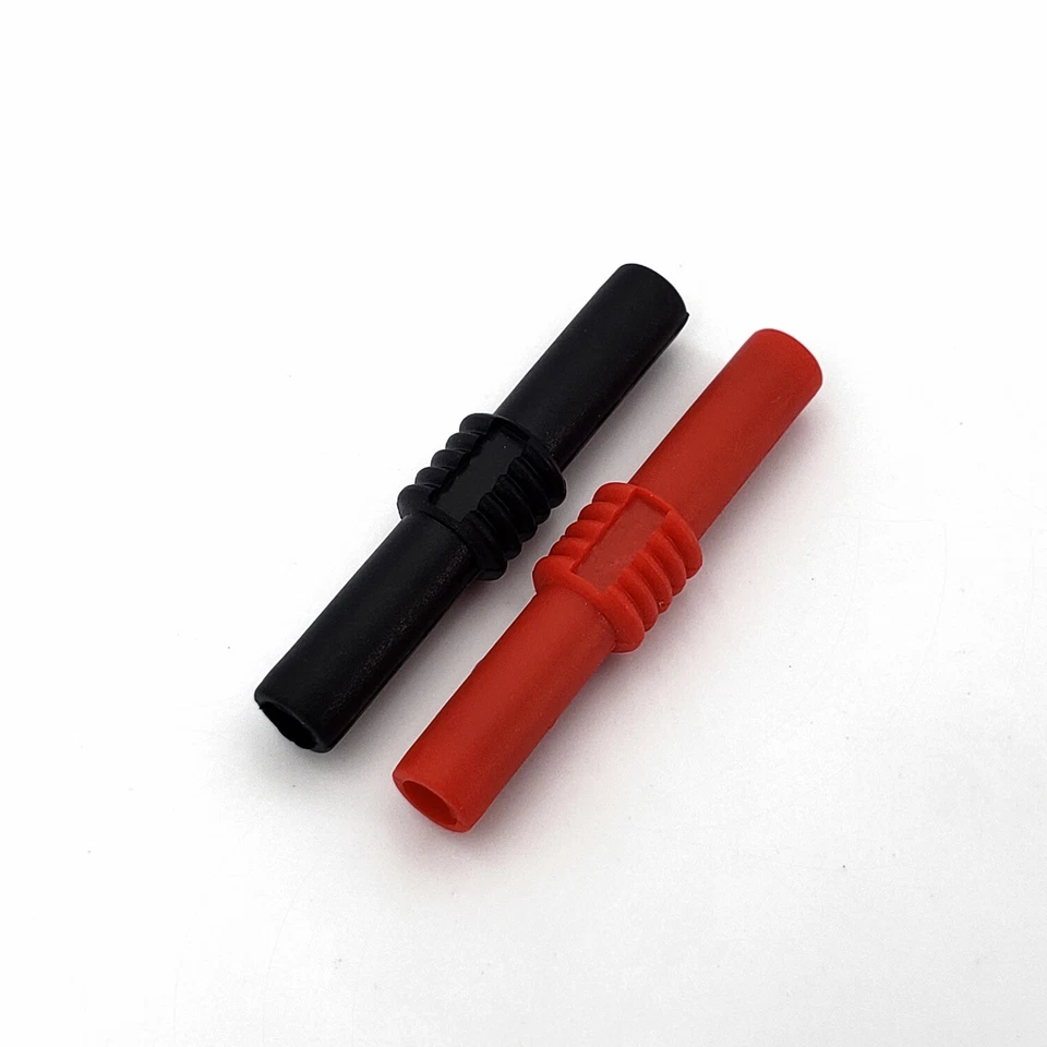 10Pcs Red and Black Insulated 4mm Female to Female Banana Jack Adapter Connector - Image 3 of 4