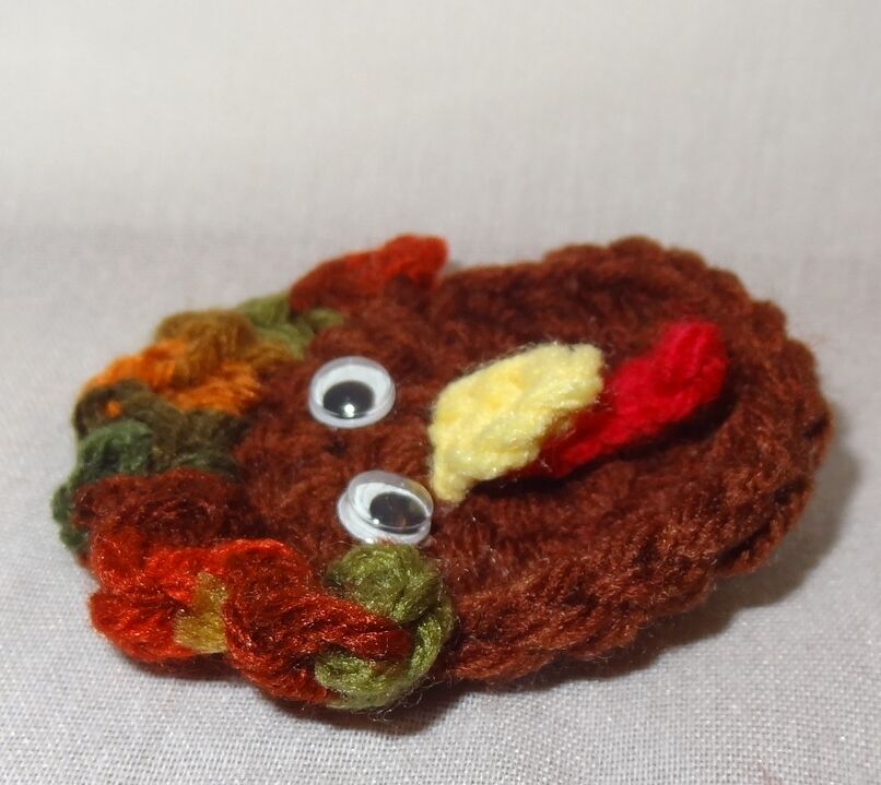 Vintage Crochet Thanksgiving Turkey Head Holiday … - image 6