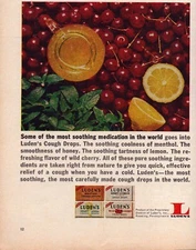 Luden's Cherry Cough Drops Honey Lemon Soothing 1965 Vintage Print Ad-C-2.1