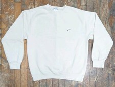Vintage Nike Mini Swoosh Crewneck Sweatshirt Sand Tan Men s M Grey Tag