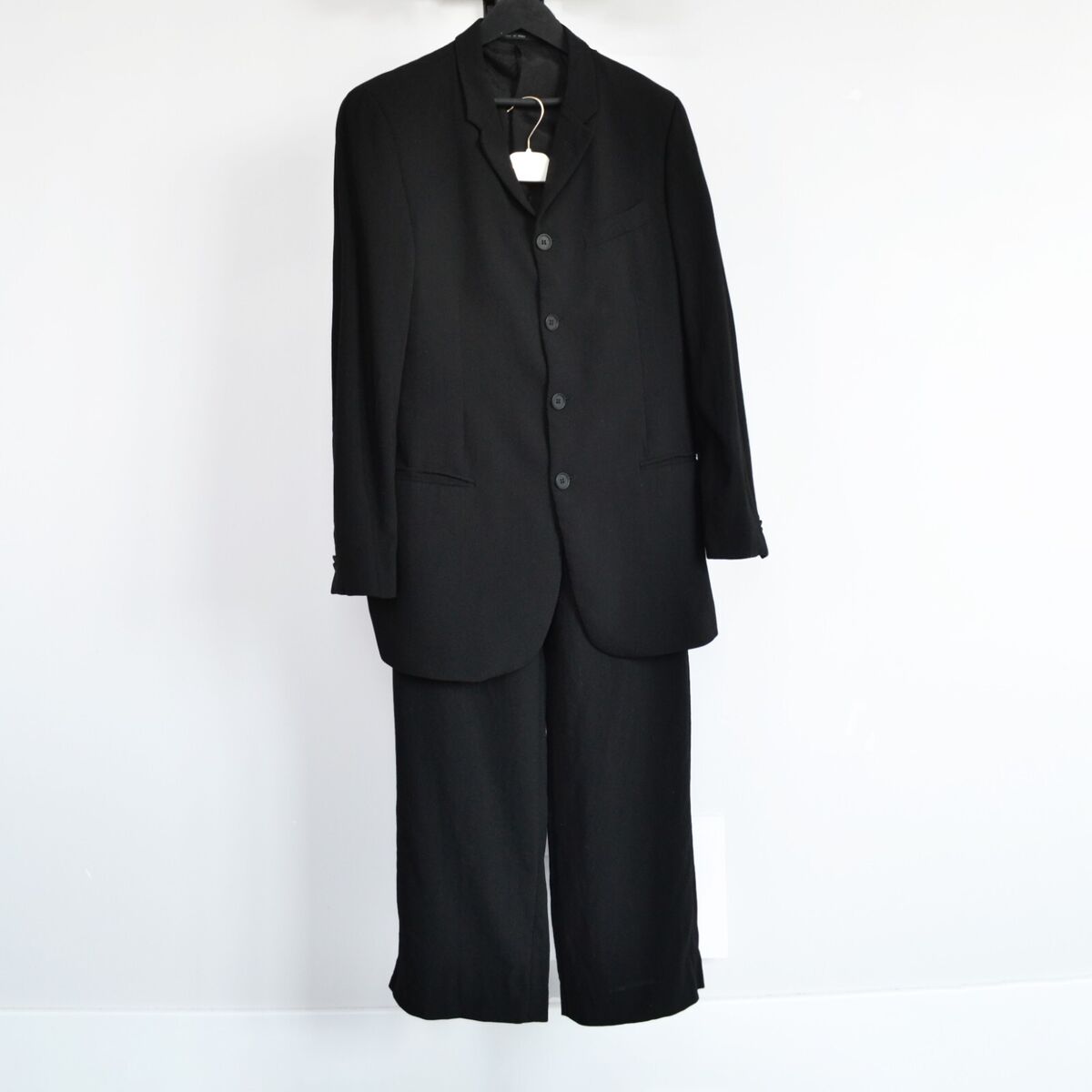 90s Vintage Mens EMPORIO ARMANI Suit Black Blazer Pants Wool 90s Vintage Mens EMPORIO ARMANI Suit Black Blazer Pants Wool