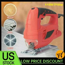 110V Jig Saw 3000RPM Corded Electric Jigsaw 6 Variable Speeds Jigsaw Tool Kit US