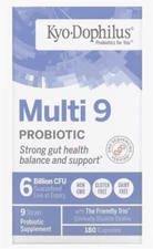 Kyo-Dophilus, Multi 9 Probiotic, 6 Billion CFU, 180 Capsules by Kyolic - 7/2027