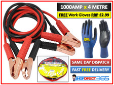HEAVY DUTY 1000AMP CAR VAN JUMP LEADS 4 METRES BOOSTER CABLE START & GLOVES NEW