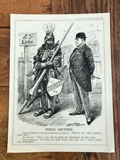 1929 original political cartoon print - polls asunder ! mussolini