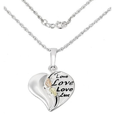 Landstrom's® Black Hills Gold on Sterling Silver Heart Pendant FAST  SHIPPING