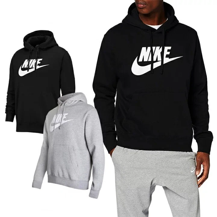 Nike Men's Hoodie Fleece Large Logo Club Active Graphic NSW Athletic Sweatshirt