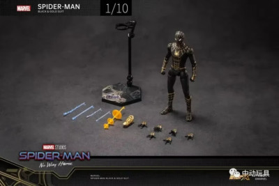 Actionfigur Marvel Spider-Man - No Way Home - BLACK & GOLD Suit ZD Toys 18cm