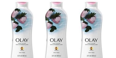 BL Olay Body Wash Fresh Cooling Strawberry & Mint 22 oz - THREE PACK