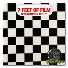Hydrographic film Black Clear Checker Board hydro dipping 7' x 20" hydro dip