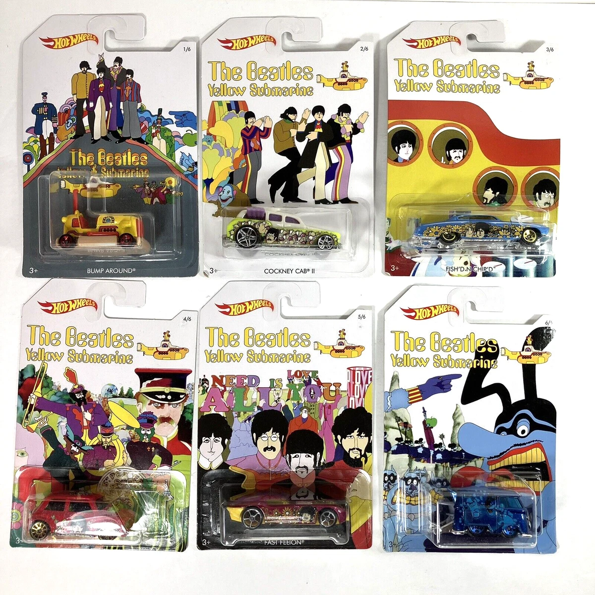 マテル社製ホットウィール　ビートルズセット 2016 Hot Wheels The Beatles YELLOW SUBMARINE Complete Set 6