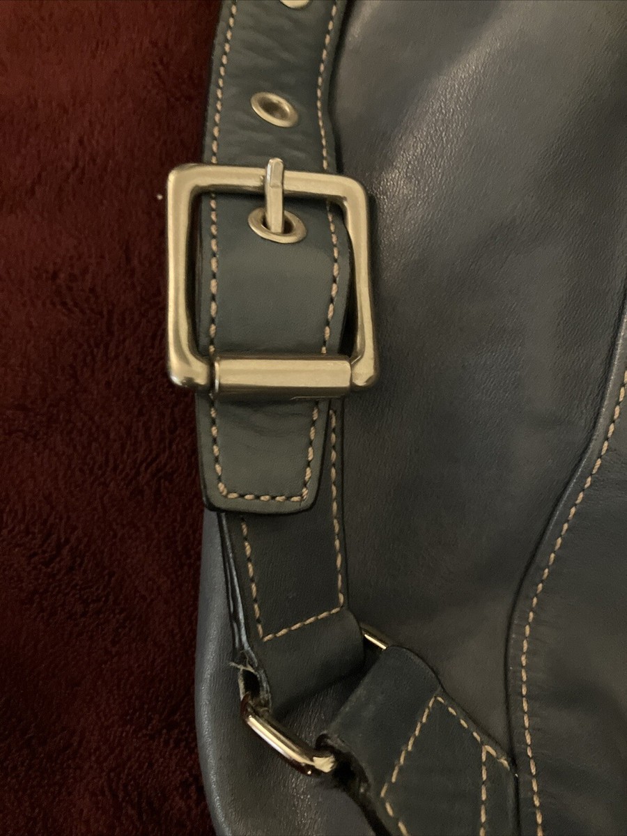 アメリカから購入 COACH leather bag Coach 9569 Vintage Black Leather Drawstring Closure Backpack