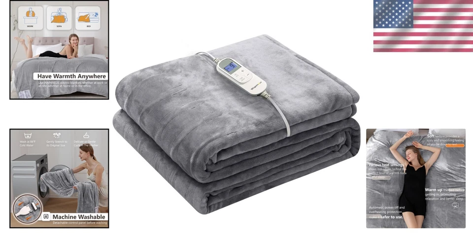 Full Size Electric Blanket 72"x84" - 12H Timer, Fast Heating - Image 2 of 4