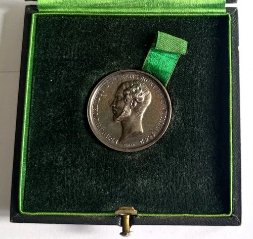 France Prince Ferdinand Philippe Duke Orleans 1845 Silver Medal Barre 27mm 7.4gr