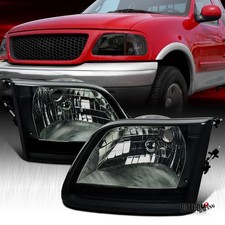 Headlights Fit 1997-2003 Ford F150 Expedition Smoke Headlamp Assembly Leftright