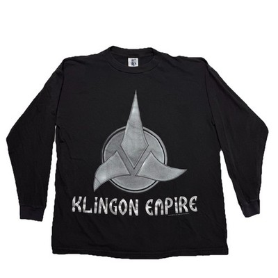 Vintage Star Trek Klingon Empire Shirt Long Sleeve T-Shirt Mens Large 1996