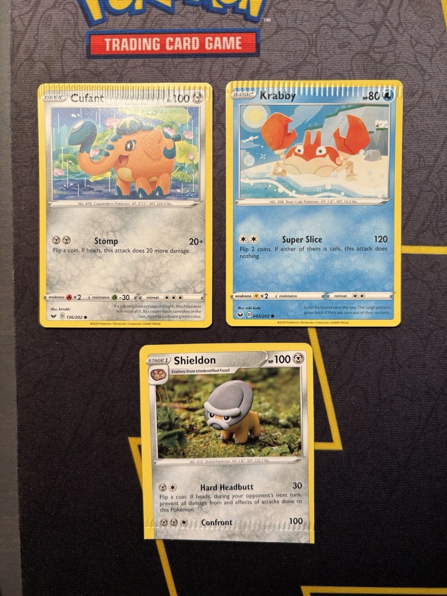 Error Pokemon Miscut Cufant, Krabby, and Shieldon SUPER RARE! | eBay