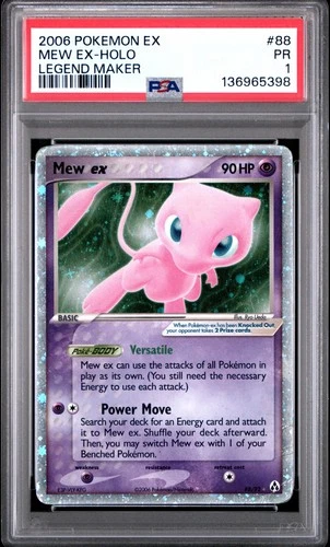PSA 1 PR 2006 Pokemon EX Legend Maker Mew EX Holo Foil 88/92