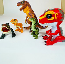Lot 5 Dinosaur Action Figures WowWee Fingerlings Untamed T-Rex  Snap Toys