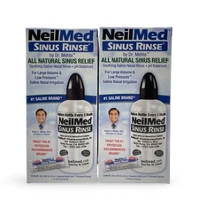 NeilMed Sinus Rinse 2 pack Bottles 8 OZ Soothing Saline Nasal Rinse Exp 08/2027