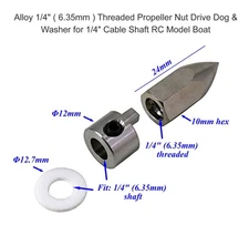 1/4" (6.35mm) Drive Dog Prop Nut Washer for 1/4" Shaft Cable RC Model Boat