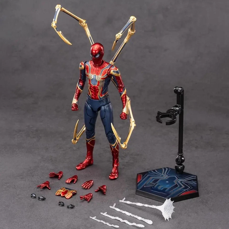 APEXDIRECT LonullyMege Iron Spider Action Figures 7inch 1/10 Scale All Joints Movable Super