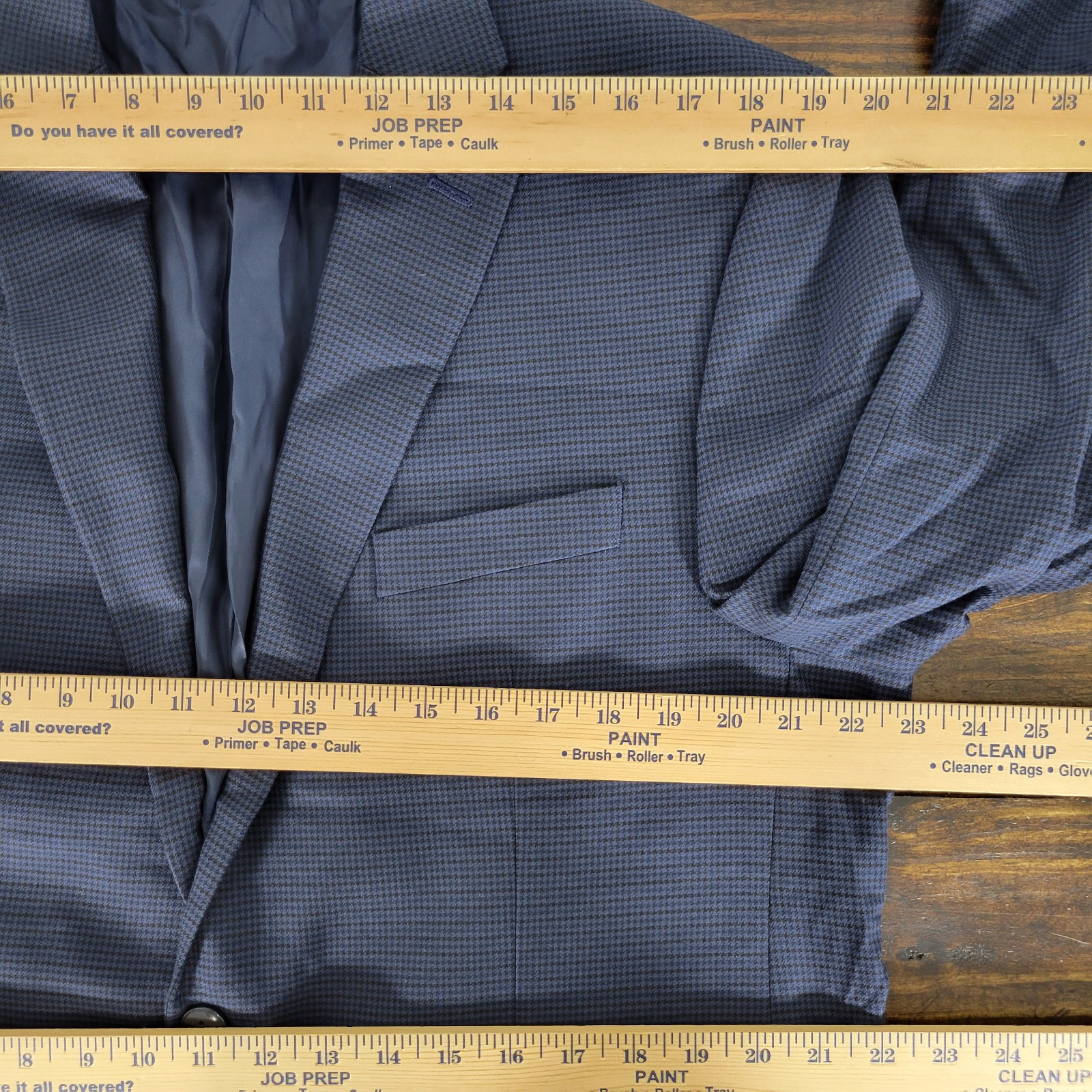 Michale Kors Men's Sport Coat Blazer Two Button Navy Houndstooth Poly Blend 44R thumbnail 3