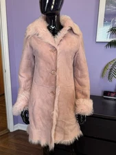 Pink Shearling Toscana Coat Small 