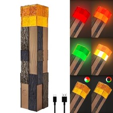 Light-Up Wall Torch Lamp, 4-Color Flame Modes, Rechargeable Handheld  Wall-M...
