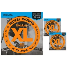 D'Addario EXL110-E : Light Electric Guitar String 3 Pack 3 Bonus E Strings 10-46